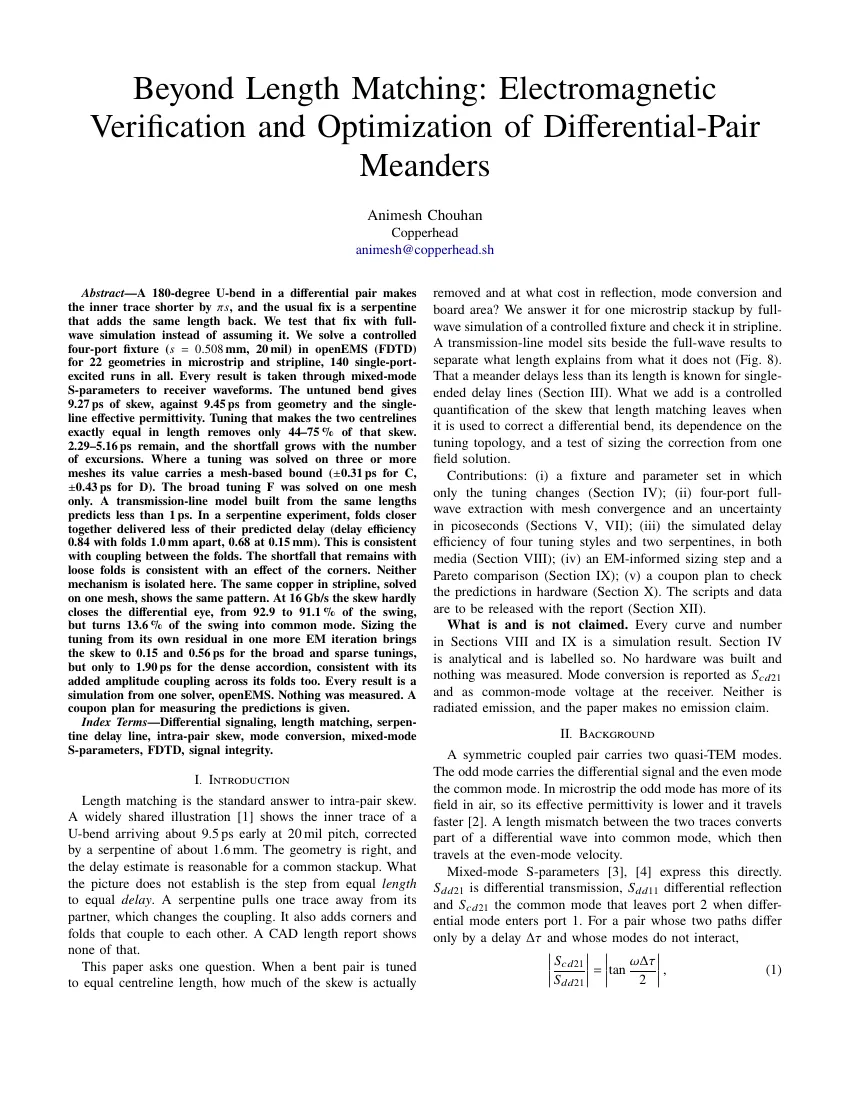 First page of the same report set in IEEE two-column format, with the abstract and index terms on the left and the introduction beginning beside them.